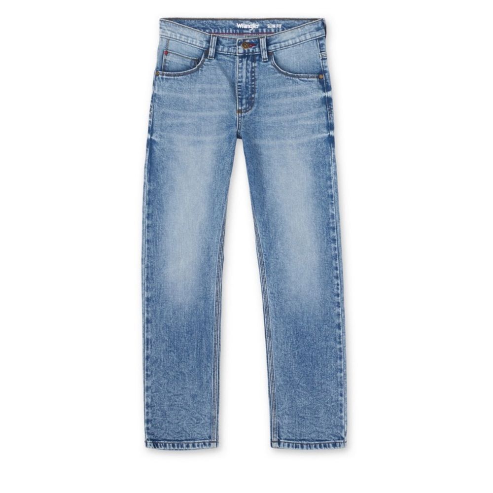 NWT Wrangler Boys' Slim Fit Jeans Bottom Blue Acid Wash Size 4 Regular CASUAL